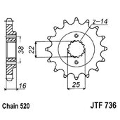 Reťazové koliečko JT JTF 736-15 15T, 520